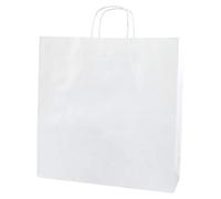 Thepaperbagstore 250 White Extra Large Paper Bags with Twisted Handles - 39x14x39.5cm - Kraft Paper for Gifts, DIY, Party, Shopping, Retail, Grocery, Wedding, Birthday and Takeaway