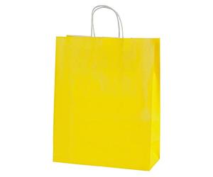 Thepaperbagstore 250 Yellow Medium Paper Bags with Handles 25x11x31cm
