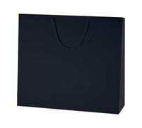 Thepaperbagstore 30 Black, Matt Laminated, Reusable Boutique Paper Bags with Rope Handles - Extra Large 500x420x130mm