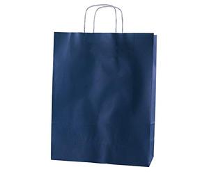 Thepaperbagstore 30 Blue Large Paper Bags with Handles 32x12x41cm