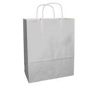Thepaperbagstore 30 Light Grey Large Paper Bags With Handles - 32x12x41cm - Colourful Paper Gift Bags for Adults and Kids - for Shopping, Party, Retail, Birthdays and Weddings