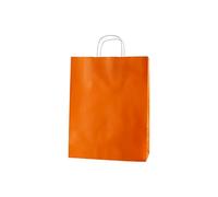 Thepaperbagstore 30 Orange Large Paper Bags With Handles - 32x12x41cm - Colourful Gift Bags for Adults and Kids - for Shopping, Party, Retail, Birthdays and Weddings