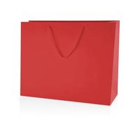 Thepaperbagstore 30 Red Matt Laminated Paper Bags with Rope Handles - Large 400x300x130mm