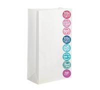 Thepaperbagstore 30 White Paper Party Bags + 30 Thank You Stickers, Kids Party, Gift, Craft and Sweet Bags - 140x245x70mm