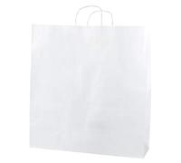 Thepaperbagstore 30 White XXL Paper Bags with Twisted Handles - 45x17x49cm - Kraft Paper for Gifts, DIY, Party, Shopping, Retail, Grocery, Wedding, Birthday and Takeaway