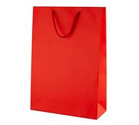 Thepaperbagstore 50 Red Matt Laminated Paper Bags with Rope Handles - Medium Tall 250x360x100mm