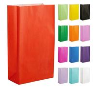 Thepaperbagstore 50 Red Paper Party Bags - 14x24.5x7cm - Colourful Paper Gift Bags for Kids and Adults Parties, Birthdays, Weddings, Baby Showers, Hen Parties and Sweets