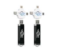 ThePhotoStick® Omni 128GB (2 Pack) - Photo & Video Backup and Transfer | Digital File Organizer | USB & Multiport Connection for Phones, Tablets and Computers | Portable Memory | External Storage
