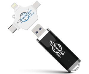 ThePhotoStick® Omni 128GB USB Flash Drive & Memory Stick - Automatic Photo & Video Backup for iPhone, Android, Mac & PC - Multiport Connection to Easily Store & Transfer Files