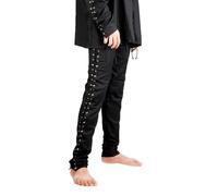 ThePirateDressing Medieval Renaissance Pirate Gothic Death Pants Costume [Black] (Small/Medium)
