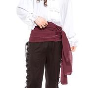 ThePirateDressing Pirate Medieval Renaissance Halloween Costume Large Sash (Aubergine (Linen Fabric, Unfinished Edge))