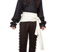 ThePirateDressing Pirate Medieval Renaissance Halloween Costume Large Sash (Off-White (Linen Fabric, Unfinished Edge))