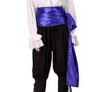 ThePirateDressing Pirate Waist Sash for Men & Women Satin Renaissance Cosplay Costume Belt Wrap Halloween Steampunk Medieval Fantasy Clothing Accessory C1496 (Blue)