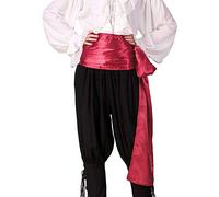 ThePirateDressing Pirate Waist Sash for Men & Women Satin Renaissance Cosplay Costume Belt Wrap Halloween Steampunk Medieval Fantasy Clothing Accessory C1496 (Red)