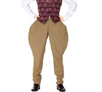 ThePirateDressing Steampunk Gothic Victorian Admiral Bartholomew Pants Costume - Khaki [C1415] (Medium)
