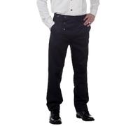 ThePirateDressing Steampunk Victorian Cosplay Costume Architect Men's Pants Trousers, Black (100% Cotton Fabric), X-Large