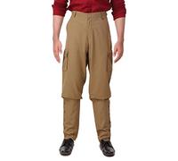 ThePirateDressing Steampunk Victorian Cosplay Costume Mens Airship Pants Trousers, Khaki (Poly Viscose Fabric), Large