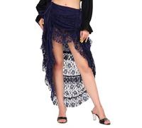 ThePirateDressing Steampunk Victorian Cosplay Costume Womens High-Low Show Girl Skirt-AKS5-C1642-Navy-S