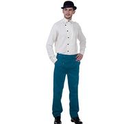 ThePirateDressing Steampunk Victorian Costume Architect Men's 100% Cotton Pants Trousers [Regal Blue] (Medium)