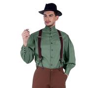 ThePirateDressing Steampunk Victorian Gothic Punk Vampire Seigneur Gentlemen Shirt Costume C1292 [Green] [Medium]
