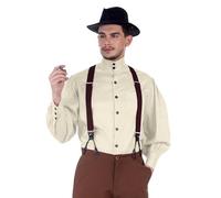 ThePirateDressing Steampunk Victorian Gothic Punk Vampire Seigneur Gentlemen Shirt Costume C1292 [Off White] [Small]