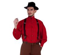 ThePirateDressing Steampunk Victorian Gothic Punk Vampire Seigneur Gentlemen Shirt Costume C1292 [Red] [Large]