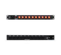 ThePoEstore 10 Outlets 1U Horizontal PDU Network Rackmount Power Strip with Surge Protector, (SPD-10KA) 100-240V,15A 3600 Joules, w/10 LED Switches and 6ft 14 AWG Cord, ETL Listed