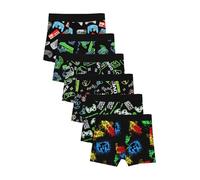 ThePyjamaFactory Boys 6 Pack Gaming Boxer Shorts Cotton Boxers Multipack Trunk Gamer Kids Underwear (6-7 Years) Black