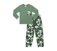 ThePyjamaFactory Boys Camouflage 100% Cotton Long Green Pyjama Set (15-16 Years)
