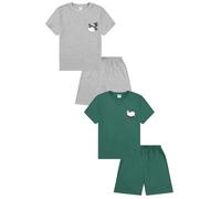 ThePyjamaFactory Boys Camouflage Short Green Grey 2 Pack Pyjamas PJs For Kids (15-16 Years)