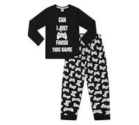 ThePyjamaFactory Boys Can I Just Finish This Game Long Cotton Pyjamas (15-16 Years) Black