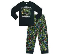 ThePyjamaFactory Boys Control Freak Gaming Black Cotton Long Pyjama Set