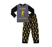 ThePyjamaFactory Boys Floss Gaming Dance Black Gold Long Pyjamas (13-14 Years)