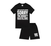 ThePyjamaFactory Boys I Have Selective Hearing Short Cotton Pyjamas Gaming PJs For Kids (15-16 Years) Black
