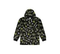 ThePyjamaFactory Boys Video Game Controller Fully Lined Luxury Gaming Fleece Hoodie, Oversized Fleece Blanket Hoody For Kids Black