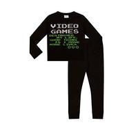 ThePyjamaFactory Cool Video Games Lives LONG Gaming Pyjamas 9 to 16 Years Black Pj PJs (9-10 Years)