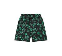 ThePyjamaFactory Gaming Boys Shorts Swimming Trunks, Swim Shorts with All Over Controller Design Black Green (6-7 Years)