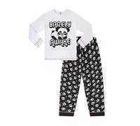 ThePyjamaFactory Girls Barely Awake Panda Long Pyjamas Black and White Long Sleeved (9-10 Years)