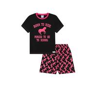 ThePyjamaFactory Girls Born To Ride Forced To Go To School Short Pyjama Set