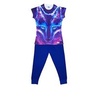 ThePyjamaFactory Girls Boys Cute Wolf 3d Style Long Pyjamas (7-8 Years) White