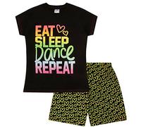 ThePyjamaFactory Girls Eat Sleep Dance Rainbow Girls Short Pyjamas (7-8 Years)