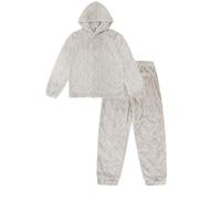 ThePyjamaFactory Girls Grey Cable Jaquard Fleece Lounge Set Kids Pyjamas (13 Years)