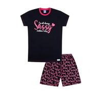 ThePyjamaFactory Girls I'm Not Always SASSY Sometimes I Sleep Cotton Short Pyjama Set (12-13 Years) Black