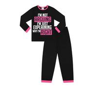 ThePyjamaFactory Girls I'm Not Arguing I'm Just Explaining Why I'm Right Cotton Long Pyjama Set (13 Years) Black