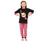 ThePyjamaFactory Girl's LOL Happy Face Laugh Out Loud Long Pj Pyjamas 9 to 15 Years (9-10 Years) Pink