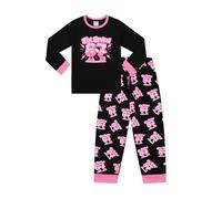 ThePyjamaFactory Girls Six Seven Black Pink Long Pyjamas 67 PJ's for Kids