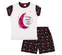 ThePyjamaFactory I Love You to The Moon Back Girls Short Cotton Pyjamas (9-10 Years) Black