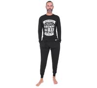 ThePyjamaFactory Mens Never Dreamed I'd Become A Grumpy Old Man Long Cotton Pyjama Set (X-Large) Black
