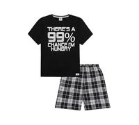 ThePyjamaFactory There's a 99% Chance I'm Hungry Cotton Woven Short Pyjamas (15-16 Years) Black