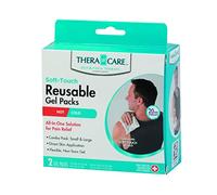 Thera|Care Soft-Touch Reusable Gel Packs | Helps Relieve Pain and Swelling | Direct Skin Application | 20 Minute Therapy | Freeze for Cold or Microwave for hot